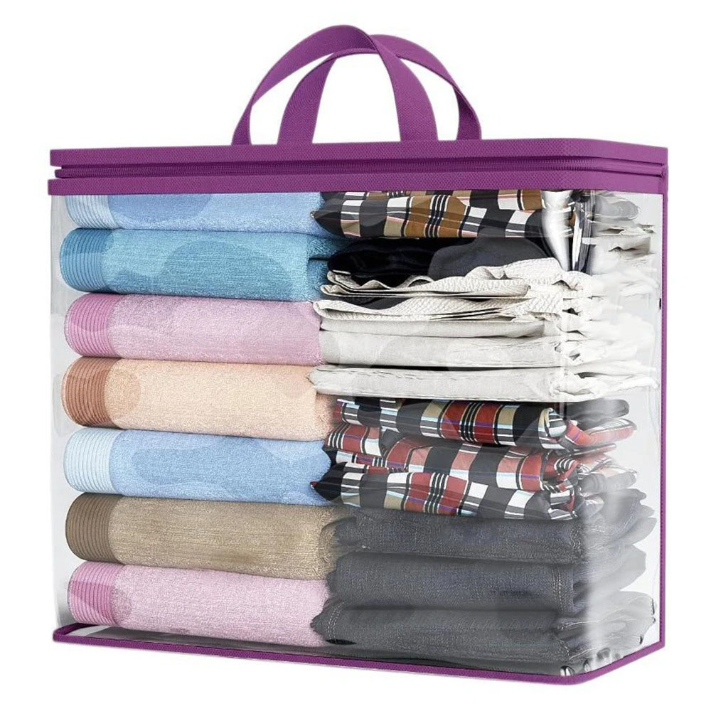 Linen Duvet Cover - Przezroczysta torba do przechowywania z zamkiem